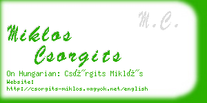 miklos csorgits business card